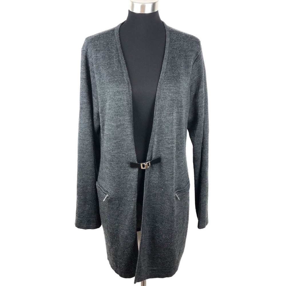 Calvin Klein Sweater SZ XXL Cardigan Gray Long